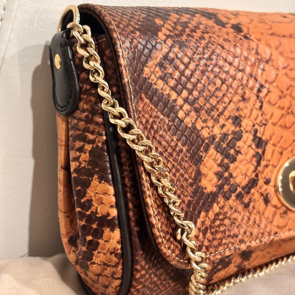 Coach Mini Ruby Brown Python Embossed Small Handb… - image 5